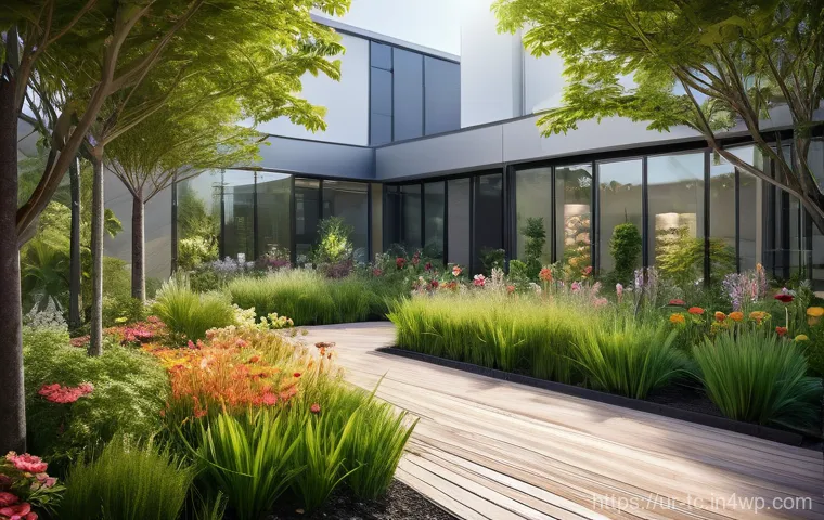도시 내 수분매개자 지원을 위한 기술 혁신 - **Prompt:** A visually stunning urban smart garden, meticulously designed within a modern city setti...