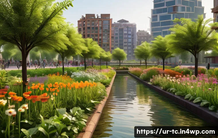 도시 내 수분매개자 보존을 위한 법적 기준 - A detailed urban park scene in a Pakistani city during spring, featuring vibrant green spaces with d...